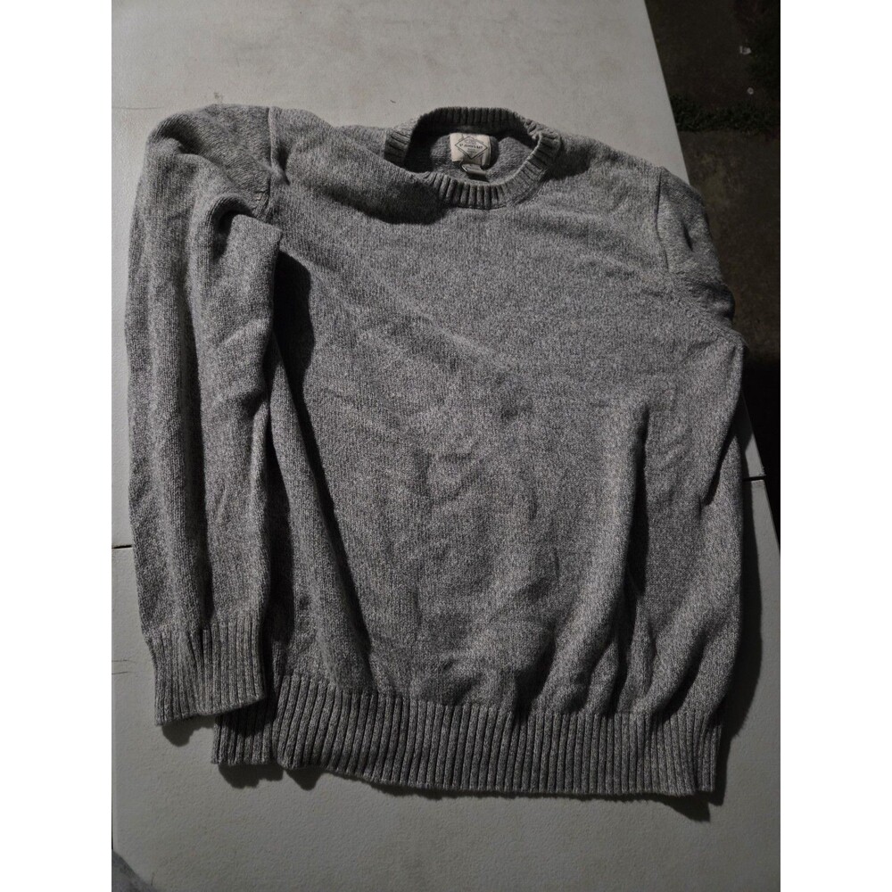 St. John's Bay Men's XL Gray 100% Cotton Knit Crewneck Sweater Pullover Classic